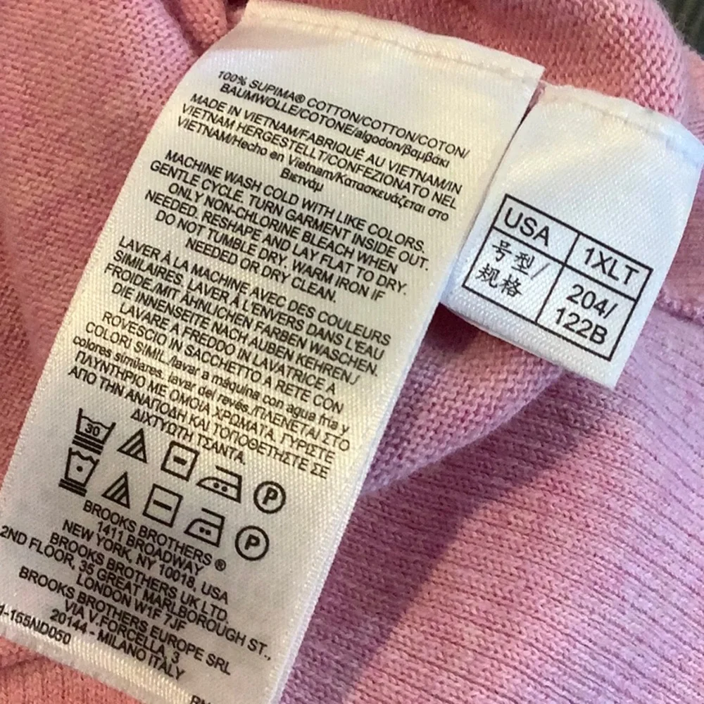 BROOKS BROTHERS MenS 100% Supima Cotton 1/4 Zip Pullover Summer Sweater 1XLT
